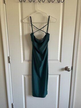 NWT Windsor Emerald Green Mini Lace-Up Back Medium Dress